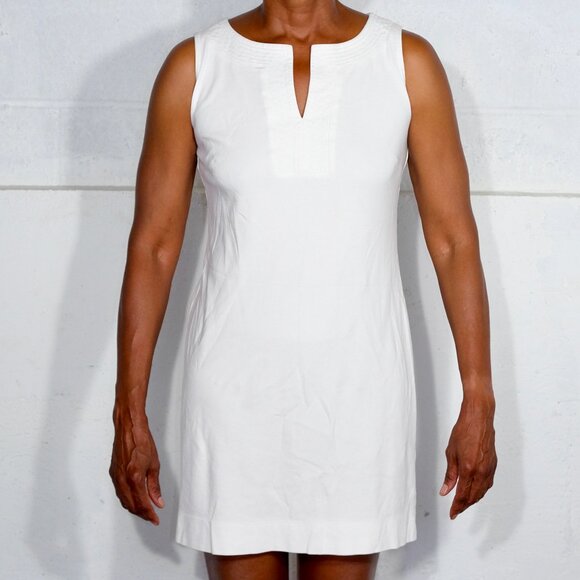 New York & Company White Cotton Knit Shift Dress Size Medium - Picture 2 of 11